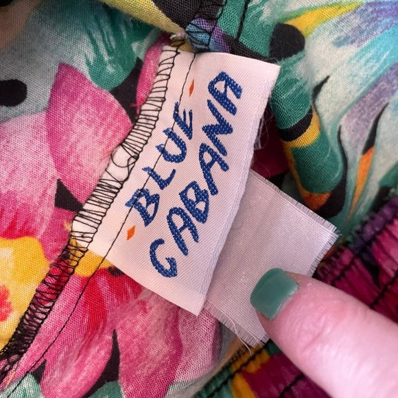 Blue cabana vintage women’s floral Hawaiian shorts‎ - Picture 5 of 10